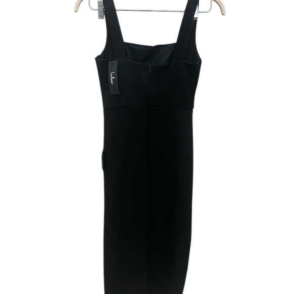 Lulus Vibrant Allure Black Square Neck Sleeveless Bodycon Midi Dress - Picture 5 of 7